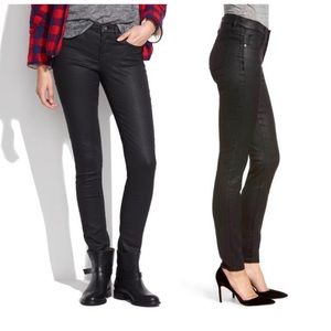 NWT Black Madewell 9” High-rise Skinny Coated Jean